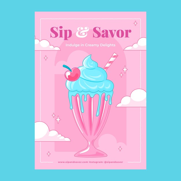 Vector candy pastel color poster template