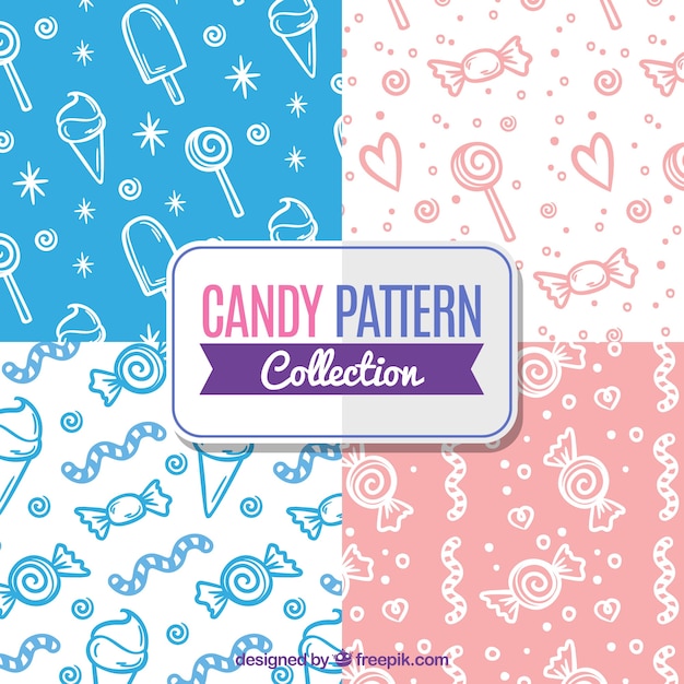 Candy patterns collection with different colors