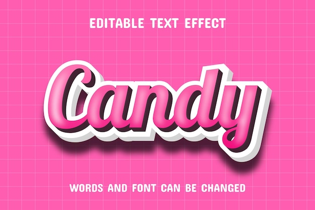 Candy pink 3d text effect