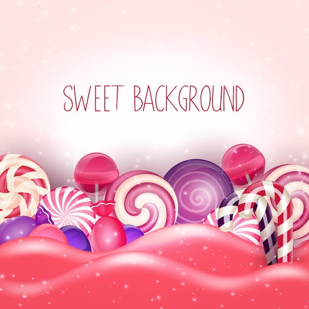 Candy of pink land background