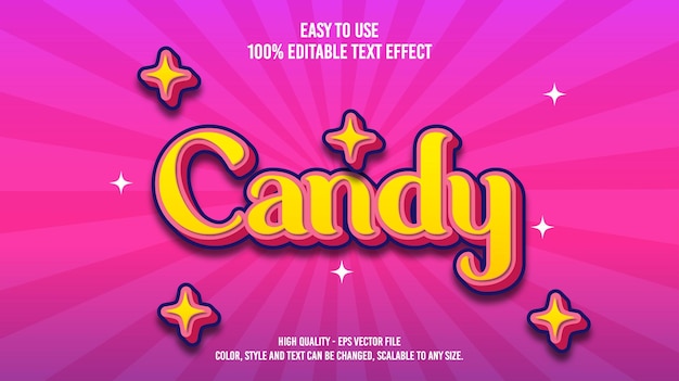 Candy Pink Modern editable text effect vibrant color 3D Text effect style template vector files