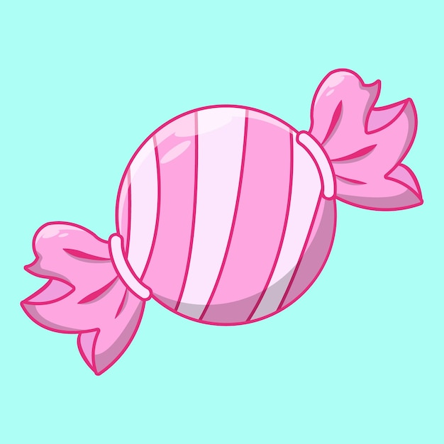 캔디 핑크 달콤한 맛있는 포장 봉봉 귀여운 만화 스타일 캐릭터 일러스트 디자인
