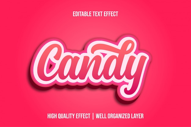 Candy, Pinky Симпатичный редактируемый стиль с текстовым эффектом