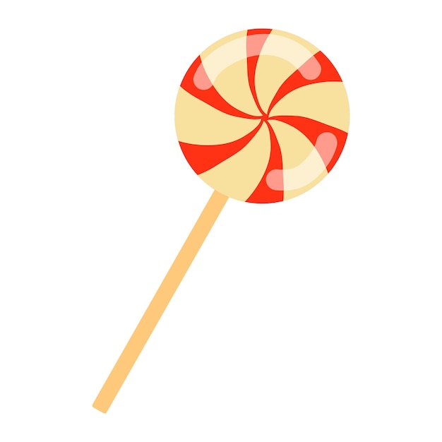 Candy round on a stick, caramel. Christmas sweets. Gifts for children. Treat for the new year.