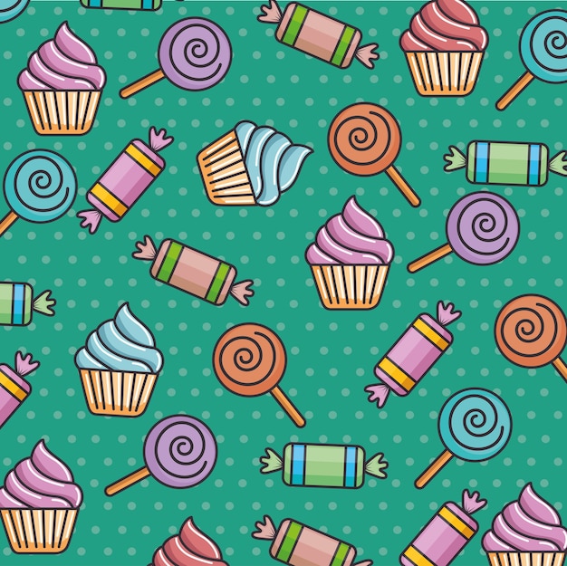 Vector candy seamless pattern