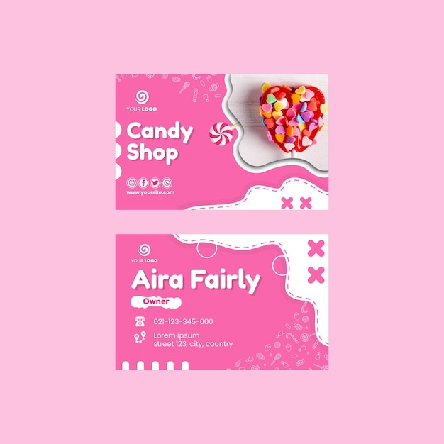 Candy shop horizontal business card