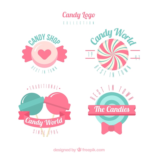 Vector candy shop logos collection for companies
