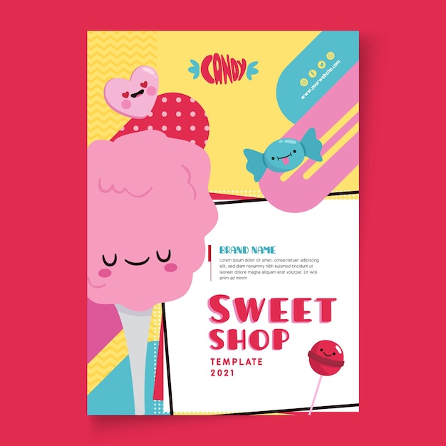 Candy shop poster template