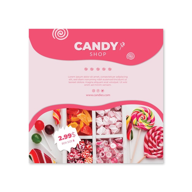 Vector candy squared flyer template