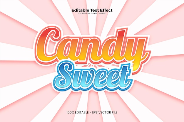 Candy Sweet editable text effect in modern trend style