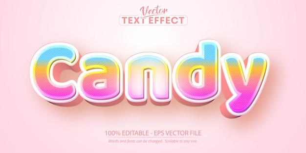 Candy-teksteffect, bewerkbare cartoon-tekststijl