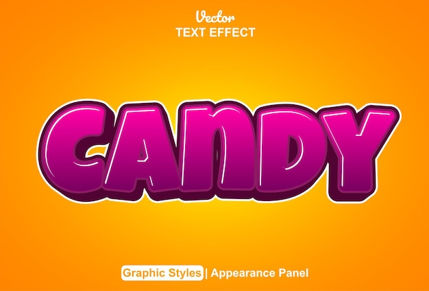Candy-teksteffect met grafische stijl en bewerkbaar