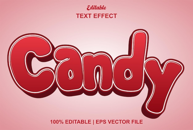 Candy-teksteffect met rode kleur bewerkbaar
