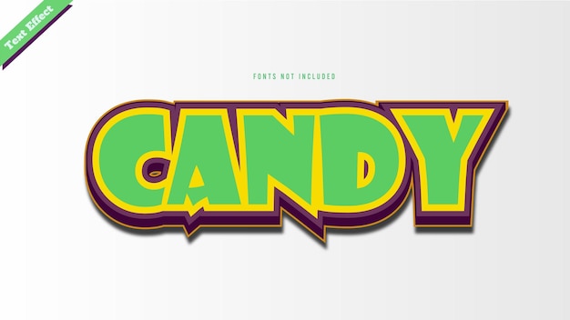 Candy text effect design vector