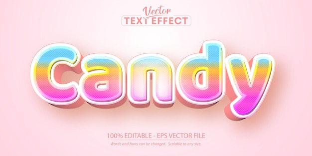 Candy text effect, editable cartoon text style