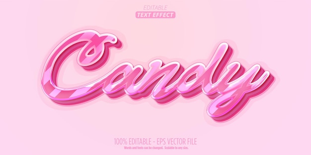 Candy text effect editable sweet and pink cartoon text style