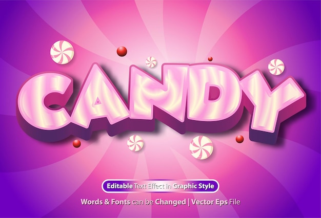 Candy text effect with graphic style and editable