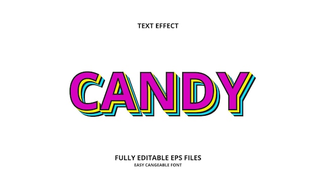 текстовый эффект конфеты