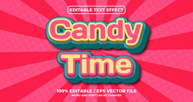 Редактируемый текстовый эффект candy time