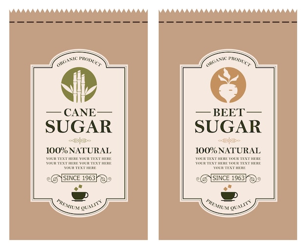 cane and beet sugar labels