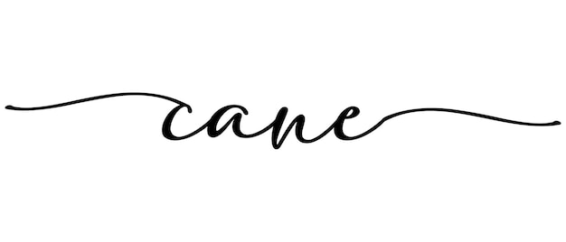 Cane christmas word continu één regel kalligrafie minimalistisch handschrift met witte achtergrond