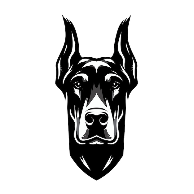 Vector canine majesty een tijdloos monochroom embleem