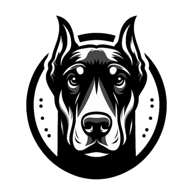 Vector canine majesty een tijdloos monochroom embleem