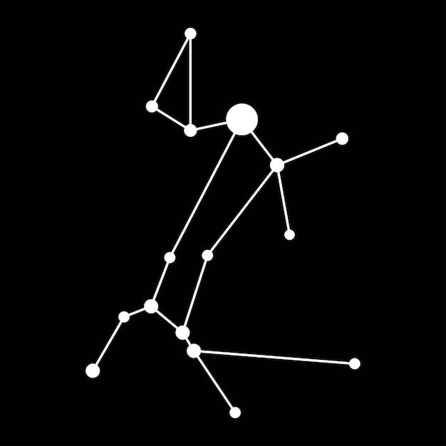 Vector canis major constellation map vector illustration