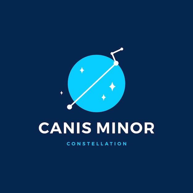 Canis minor star constellation меньшая векторная икона логотипа собаки