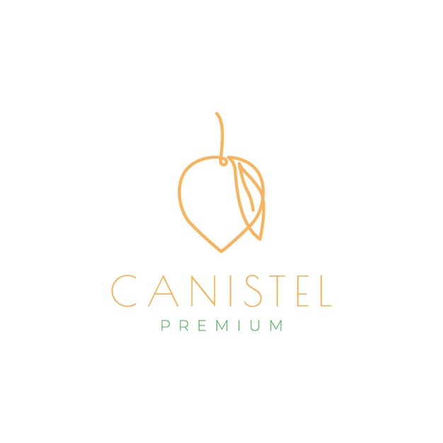 Canistel 라인 아트 로고 디자인 벡터