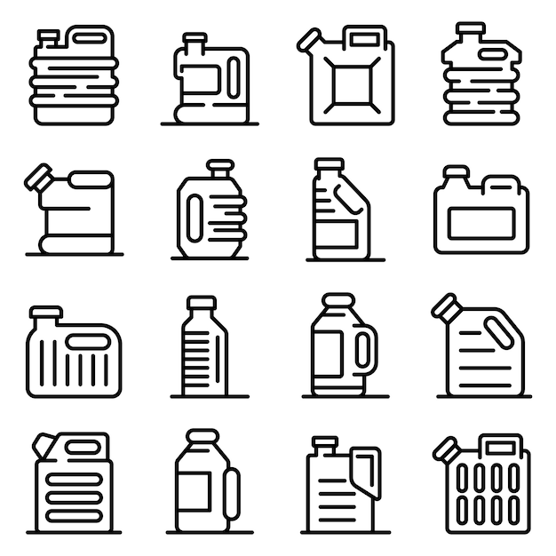 Canister icons set