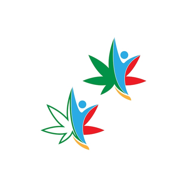 cannabis blad logo vector ontwerpsjabloon