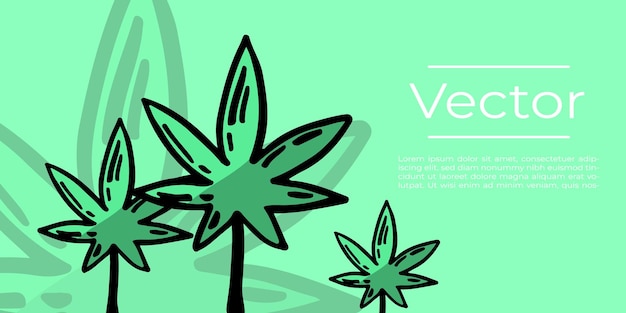 Cannabis blad schets vectorillustratie. CBD-eetwaren, schoonheidscrème hennepolie handgetekende achtergrond.