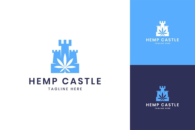 Cannabis castle negative space logo design