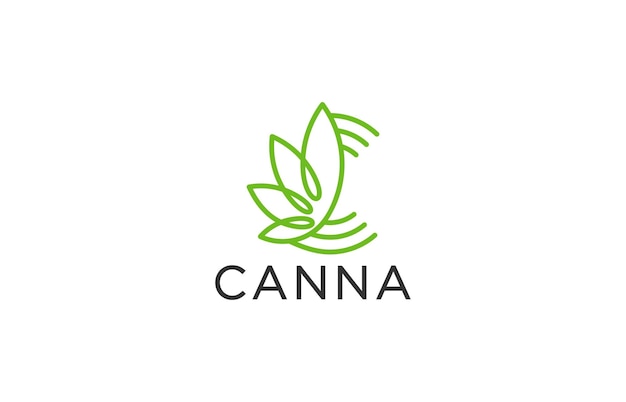 cannabis and cbd herbal logo design templates