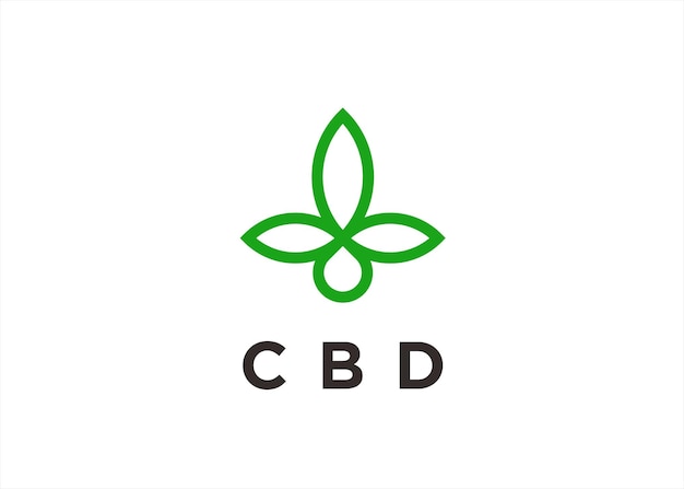 벡터 대마초 cbd 로고 디자인 벡터 일러스트 레이 션