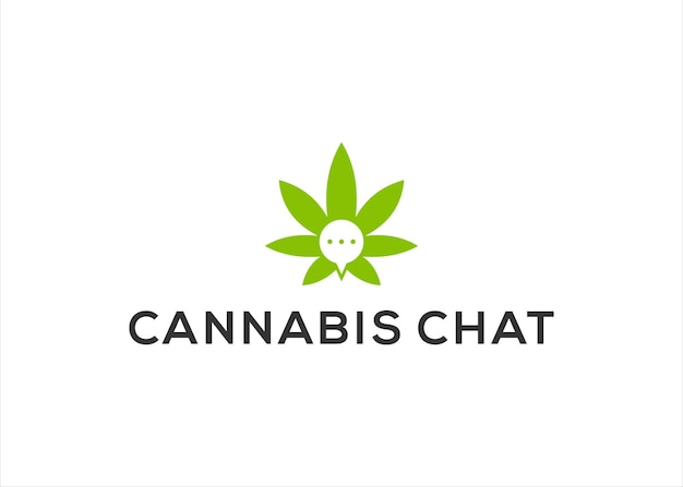 cannabis chat logo design vector illustration