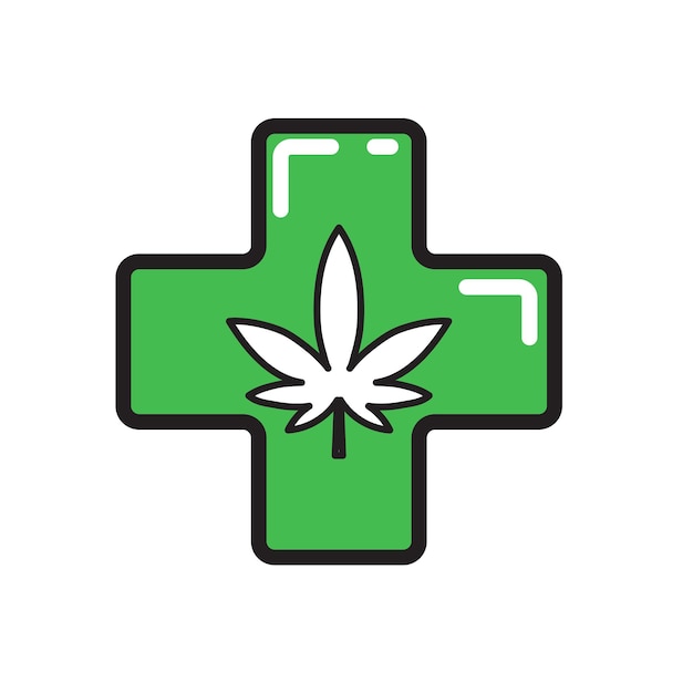 Vector cannabis cross icons isolated. vector illustration