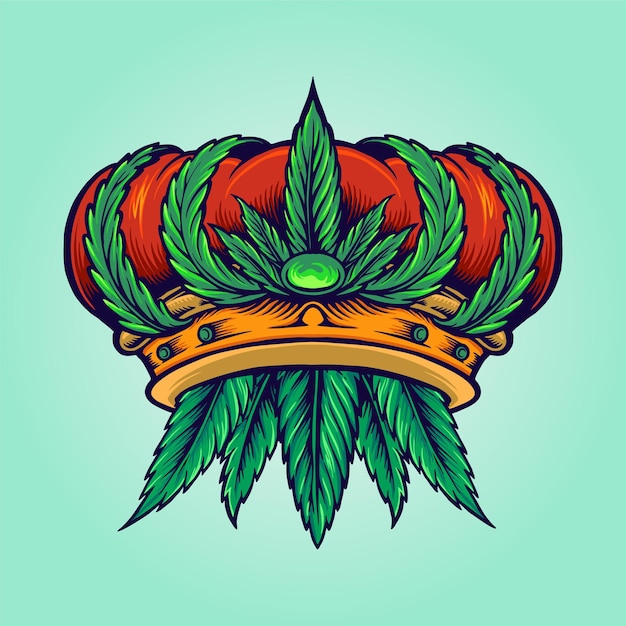 Azienda di canapa logo corona di cannabis