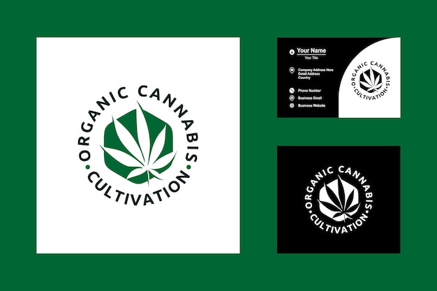 Cannabis farm groen blad pictogram logo vector design inspiratie