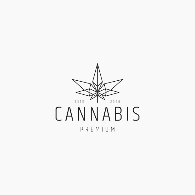 Cannabis geometric logo icon design template