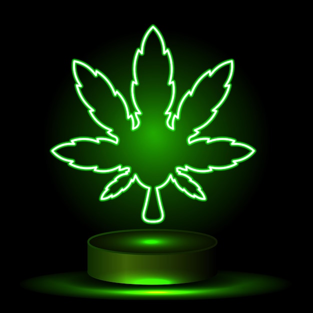 Vector cannabis green silhouette logo. hemp of emblem for the design of the packaging of goods, food, for the creation