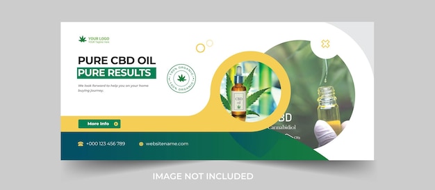 Vettore modello di banner per social media di olio di cbd prodotto di canapa di cannabis