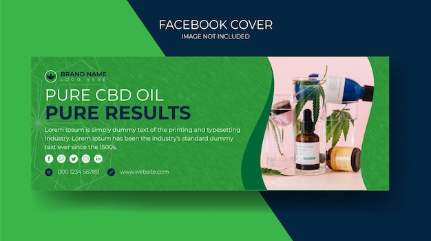 Cannabis hemp product cbd oil social media facebook cover template