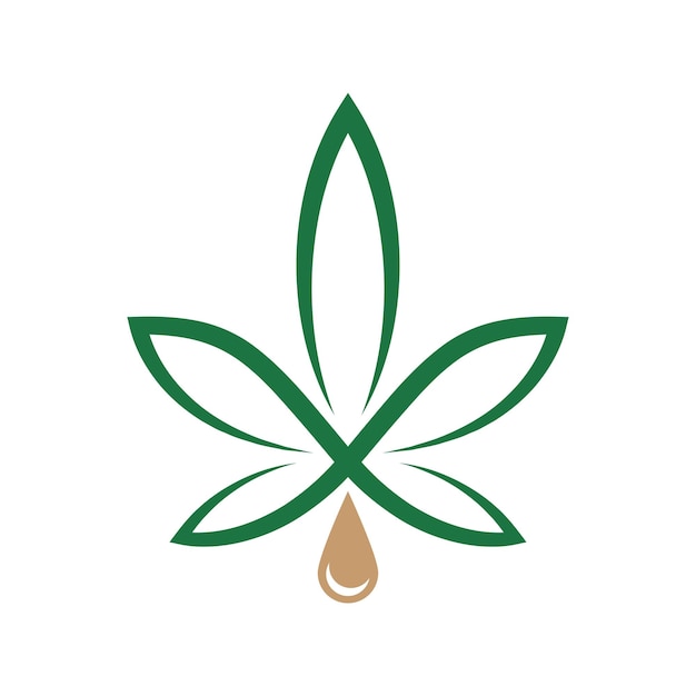 Concetto di progettazione del logo dell'icona della cannabis