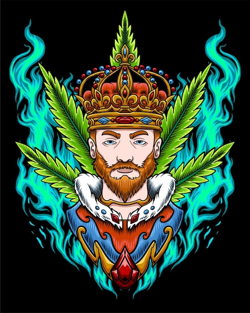 Дизайн логотипа короля каннабиса