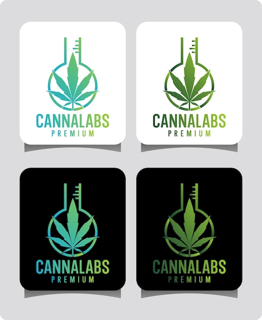 Modello di progettazione del logo del laboratorio di cannabis