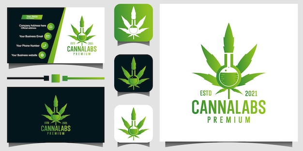 Cannabis lab logo template