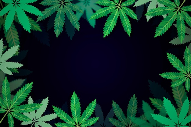 Vettore sfondo foglia di cannabis