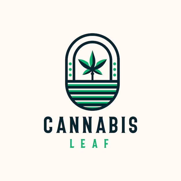 Vector cannabis leaf badge template